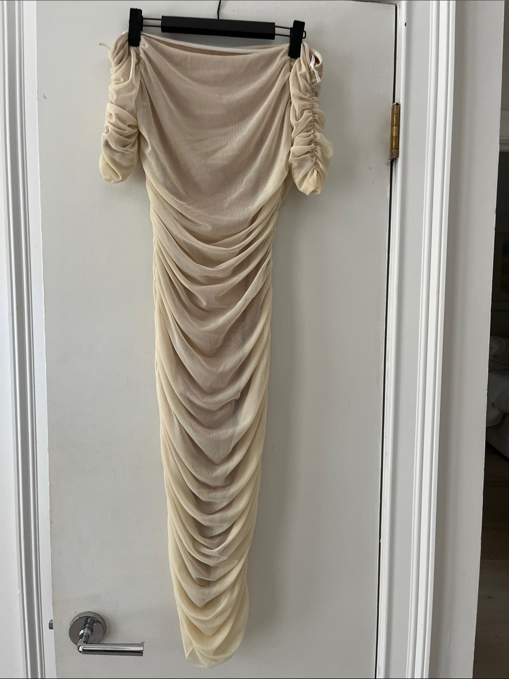Bailey 44 Cream Ruched Maxi Dress